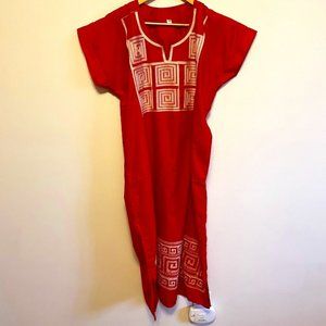 Traditional African Style Dress with White Detail
